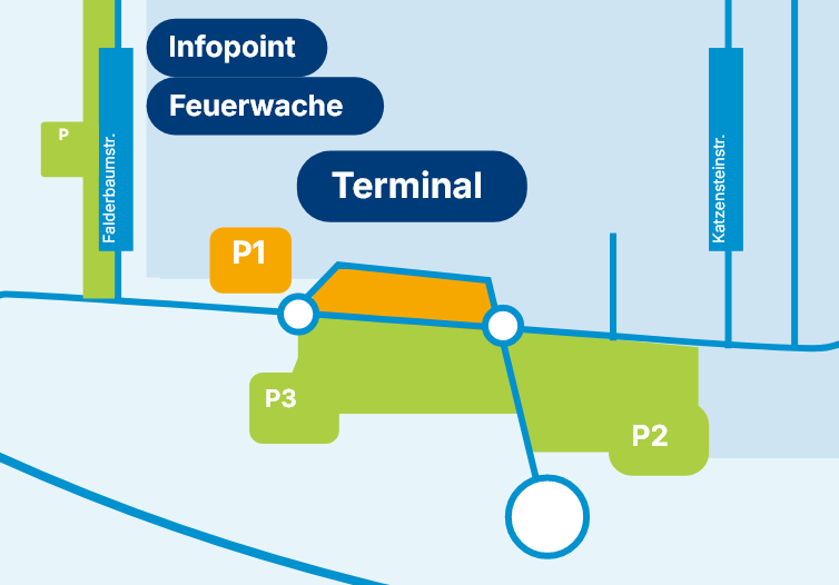Der Parkplatz P1 ist kostenlos am Kassel Airport nutzbar.