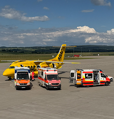 Über den Kassel Airport sind Ambulanzflüge und Organtransporte möglich. 