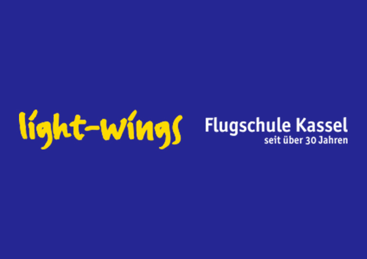 Das Logo der Flugschule in Kassel light-wings ultraleicht. 